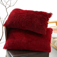 HKM-830035 Winter Warm Fluffy Long Plush and Velvet Pillow Case - 50x70cm Options Available