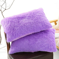 HKM-830035 Winter Warm Fluffy Long Plush and Velvet Pillow Case - 50x70cm Options Available
