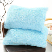 HKM-830035 Winter Warm Fluffy Long Plush and Velvet Pillow Case - 50x70cm Options Available
