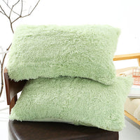 HKM-830035 Winter Warm Fluffy Long Plush and Velvet Pillow Case - 50x70cm Options Available