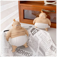 HKM-830099 Cute Fat Man Earphone Cover Compatible with iPhone Models - PVC Charging Case with Hook