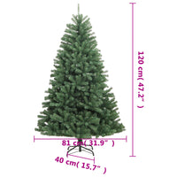 HKM-830163 Foldable Artificial Christmas Tree with Stand, 120 cm Green PVC Design