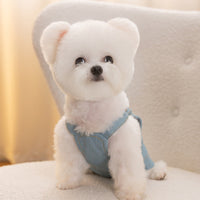 HKM-830163 Light or Dark Blue Denim Suspender Skirt for Small Dogs