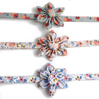 HKM-830227 Flower Print Dog Collar with Rose Metal Buckle and Sunflower Design - All Seasons, Japanese Style