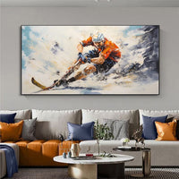 HKM-830291 Handmade Oil Painting of Sports Themes on Canvas - Unique Wall Art for Living Room and Home Decor