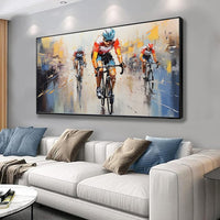 HKM-830291 Handmade Oil Painting of Sports Themes on Canvas - Unique Wall Art for Living Room and Home Decor