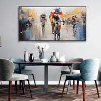 HKM-830291 Handmade Oil Painting of Sports Themes on Canvas - Unique Wall Art for Living Room and Home Decor