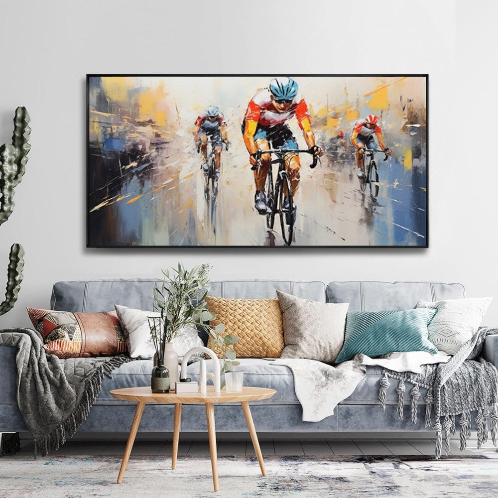 HKM-830291 Handmade Oil Painting of Sports Themes on Canvas - Unique Wall Art for Living Room and Home Decor