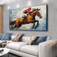 HKM-830291 Handmade Oil Painting of Sports Themes on Canvas - Unique Wall Art for Living Room and Home Decor