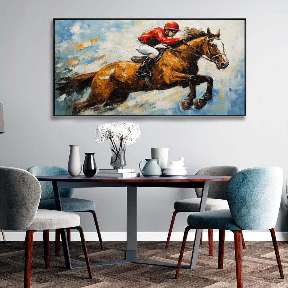 HKM-830291 Handmade Oil Painting of Sports Themes on Canvas - Unique Wall Art for Living Room and Home Decor