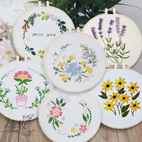 HKM-830355 Sunflower Bunch Cross Stitch Embroidery Kit with Cotton and Linen Cloth