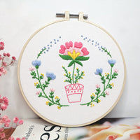 HKM-830355 Sunflower Bunch Cross Stitch Embroidery Kit with Cotton and Linen Cloth