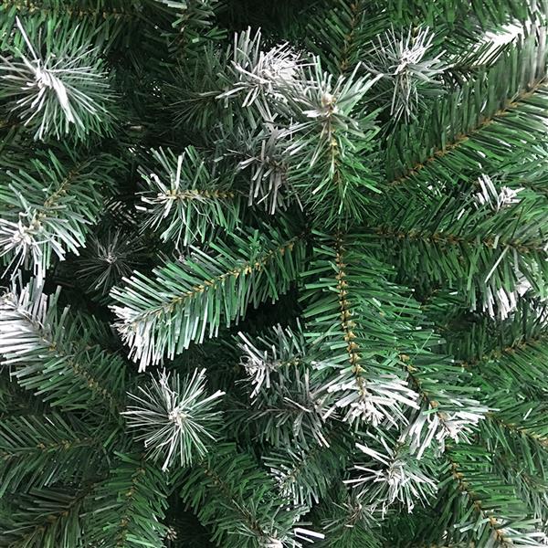 HKM-830483 6FT Light Green & White PVC Christmas Tree with Iron Frame and 650 Branches