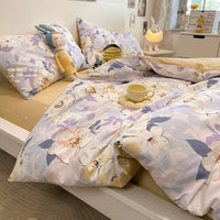 HKM-830675 Summer Washable Four-Piece Cotton Bed Set with Multiple Patterns for 1.5m and 1.8m Beds