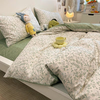 HKM-830675 Summer Washable Four-Piece Cotton Bed Set with Multiple Patterns for 1.5m and 1.8m Beds