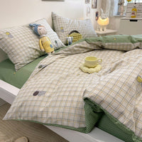 HKM-830675 Summer Washable Four-Piece Cotton Bed Set with Multiple Patterns for 1.5m and 1.8m Beds