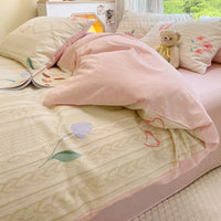 HKM-830675 Summer Washable Four-Piece Cotton Bed Set with Multiple Patterns for 1.5m and 1.8m Beds