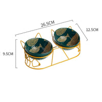 HKM-830867 Adorable Double Bowl with Cat Ear Design for Cats and Small to Medium Dogs