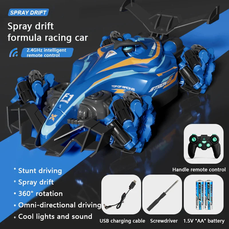 HKM-830931 Electric Stunt Remote Control Formula Racing Car - Spinning Drift Truck for Kids 5+ - Ready-to-Go Toy Vehicle