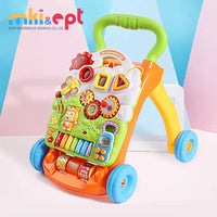 HKM-830995 2-in-1 Sit-to-Stand Learning Activity Walker for Toddlers Ages 5-7, Music & Walking Support