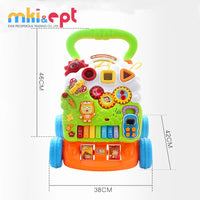 HKM-830995 2-in-1 Sit-to-Stand Learning Activity Walker for Toddlers Ages 5-7, Music & Walking Support