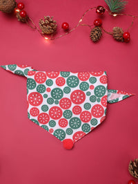 HKM-830995 Christmas-themed Dog Bib and Accessories Set - Red Plaid Scarf, Festive Bow Ties, and Holiday Socks