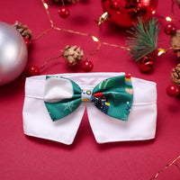 HKM-830995 Christmas-themed Dog Bib and Accessories Set - Red Plaid Scarf, Festive Bow Ties, and Holiday Socks