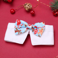 HKM-830995 Christmas-themed Dog Bib and Accessories Set - Red Plaid Scarf, Festive Bow Ties, and Holiday Socks