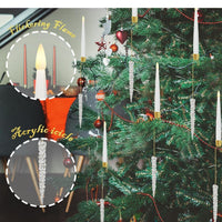 HKM-831123 LED Christmas Candle and Ornaments Set for Holiday Indoor Decorations, Includes Crystal Balls, Snowflakes, and Icicles
