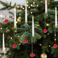 HKM-831123 LED Christmas Candle and Ornaments Set for Holiday Indoor Decorations, Includes Crystal Balls, Snowflakes, and Icicles