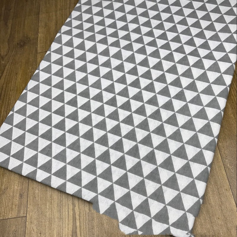 HKM-831187 Cotton and Linen Blend Triangle Print Fabric for Home Decor and Upholstery