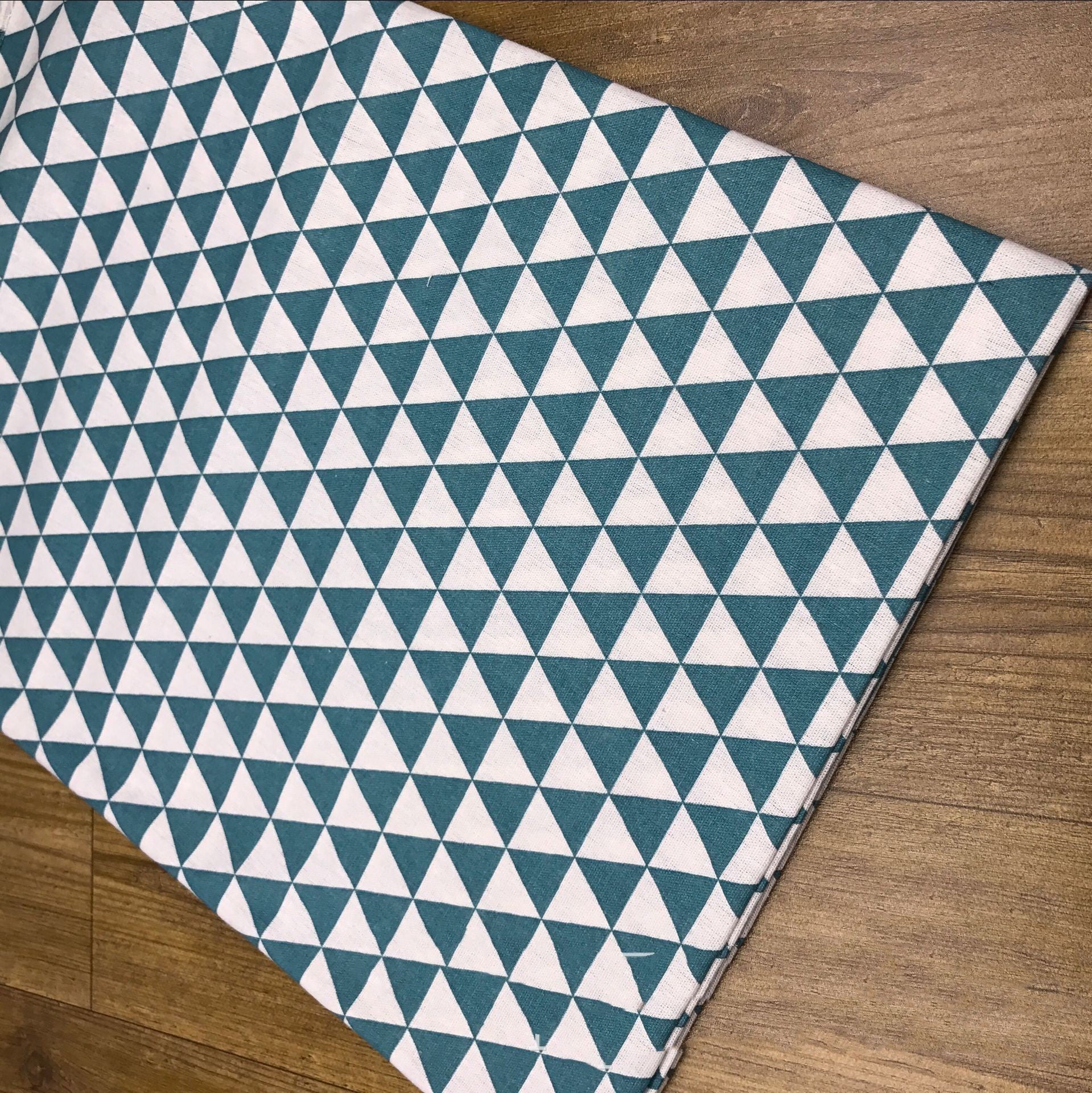 HKM-831187 Cotton and Linen Blend Triangle Print Fabric for Home Decor and Upholstery