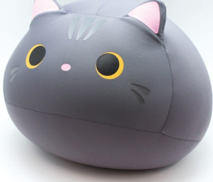 HKM-831187 Cute Cat Doll Waist Pillow - Soft Animal Cushion, 30x30x27cm, Nylon & Spandex Blend