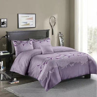 HKM-831315 Three-Piece Rustic Black Floral Bedding Set in Soft Polyester