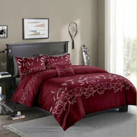HKM-831315 Three-Piece Rustic Black Floral Bedding Set in Soft Polyester