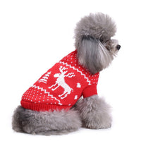 HKM-831379 Cozy Knitted Pet Sweater with Maple Leaf Design for Fall and Winter