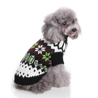 HKM-831379 Cozy Knitted Pet Sweater with Maple Leaf Design for Fall and Winter