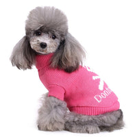 HKM-831379 Cozy Knitted Pet Sweater with Maple Leaf Design for Fall and Winter