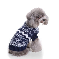 HKM-831379 Cozy Knitted Pet Sweater with Maple Leaf Design for Fall and Winter