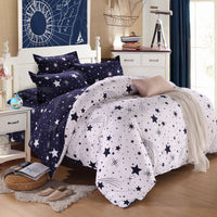 HKM-831507 Three-Piece Quilted Bedding Set with Floral Design for 1.5m Bed - Polyester Fabric, White