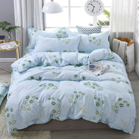 HKM-831507 Three-Piece Quilted Bedding Set with Floral Design for 1.5m Bed - Polyester Fabric, White