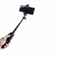 HKM-831571 Adjustable Selfie Stick Tripod for Smartphones, Compatible with iPhone Models, Aluminum Alloy & ABS, Black