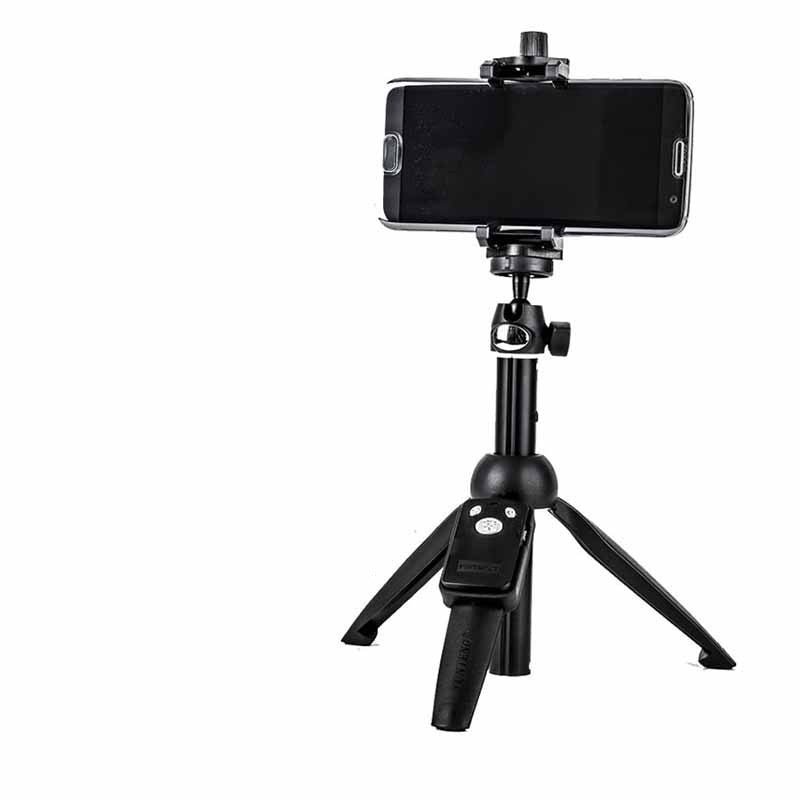 HKM-831571 Adjustable Selfie Stick Tripod for Smartphones, Compatible with iPhone Models, Aluminum Alloy & ABS, Black