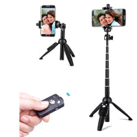 HKM-831571 Adjustable Selfie Stick Tripod for Smartphones, Compatible with iPhone Models, Aluminum Alloy & ABS, Black