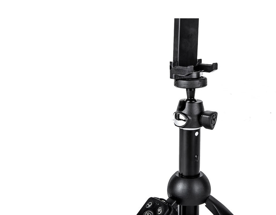 HKM-831571 Adjustable Selfie Stick Tripod for Smartphones, Compatible with iPhone Models, Aluminum Alloy & ABS, Black