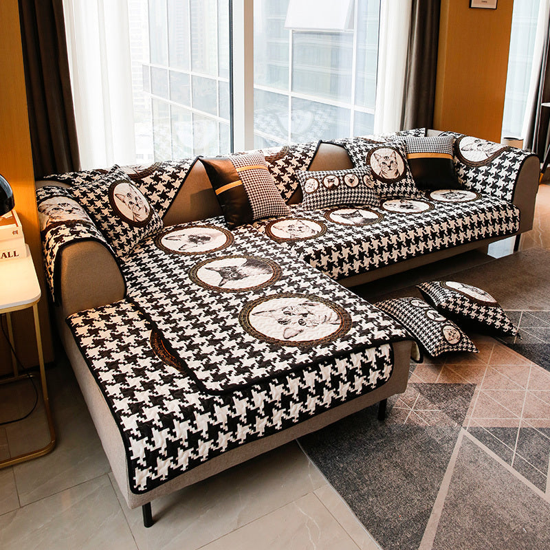 HKM-831571 Non-Slip Cotton Sofa Cover in Various Patterns and Sizes