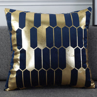 HKM-831635 Holland Velvet Bronzing Striped Throw Pillow Cover - European Style Cushion Cover 45x45CM