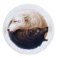 HKM-831827 Microfiber Round Beach Towel, 150x150 cm, Soft and Absorbent, Digital Sublimation Printing