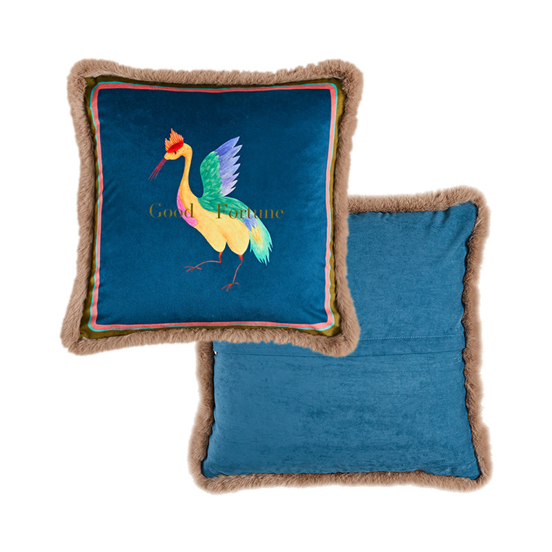 HKM-831827 Plush Lumbar Pillow Cover for Sofa and Bed - Various Designs Available