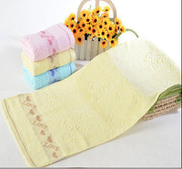 HKM-832083 Pure Cotton Face Towel - Soft, Highly Absorbent in Blue, Pink, or Yellow, 33x73cm
